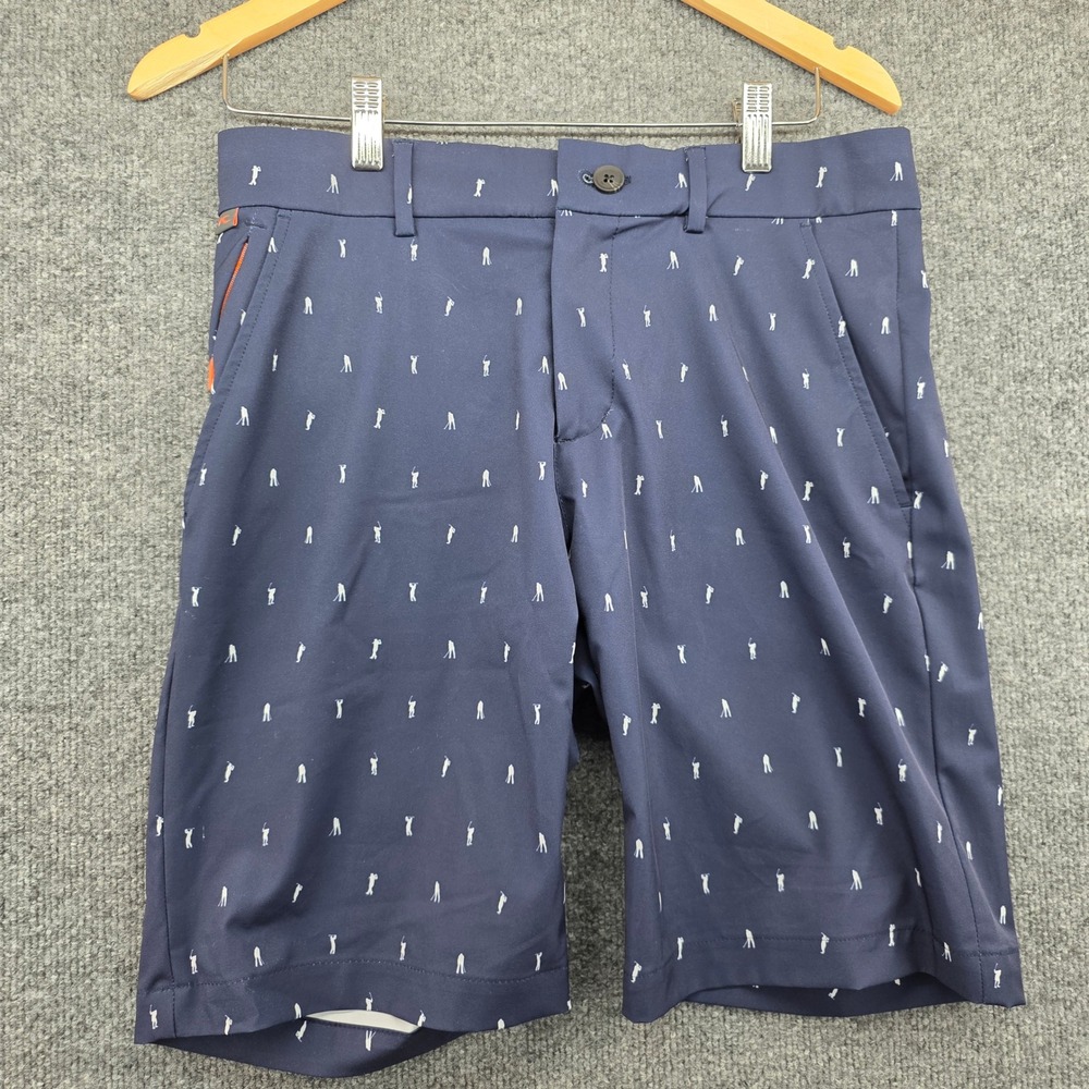 Kjus‎ Men Iver Printed Golf Shorts Navy Blue Golfer Pattern W30 MG20-L05 Regular
